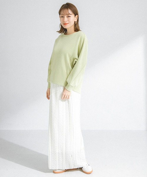 URBAN RESEARCH Sonny Label（アーバンリサーチサニーレーベル）の「『UR TECH』起毛カットドルマンプルオーバー（Tシャツ/カットソー・レディース・グリーン系その他/ブラック/オフホワイト・FREE）」の22枚目の写真