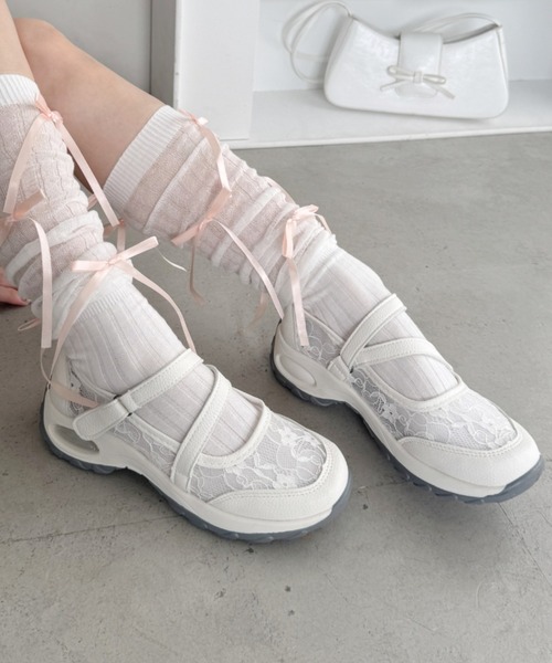 A18107 ルイヴィトン ベルクロストラップ レザースニーカー 白 35.5 Acne Studios - ベルクロストラッププラットフォームスニーカー