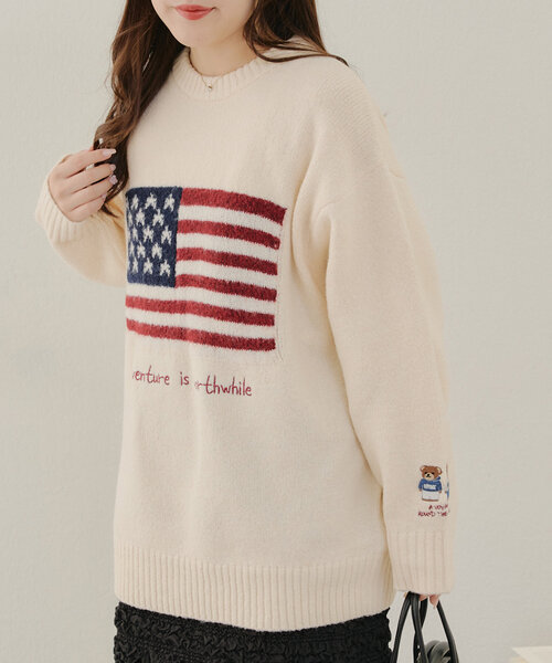 Another Branch olive des olive（アナザーブランチオリーブデオリーブ）の「イギリス＆アメリカ国旗ニット（ニット/セーター・レディース・オフホワイト/ホワイト系その他/ブルー系その他/ネイビー・FREE）」の22枚目の写真