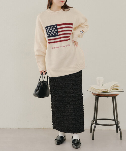 Another Branch olive des olive（アナザーブランチオリーブデオリーブ）の「イギリス＆アメリカ国旗ニット（ニット/セーター・レディース・オフホワイト/ホワイト系その他/ブルー系その他/ネイビー・FREE）」の20枚目の写真