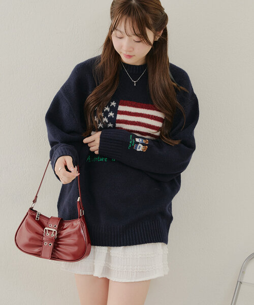 Another Branch olive des olive（アナザーブランチオリーブデオリーブ）の「イギリス＆アメリカ国旗ニット（ニット/セーター・レディース・オフホワイト/ホワイト系その他/ブルー系その他/ネイビー・FREE）」の18枚目の写真