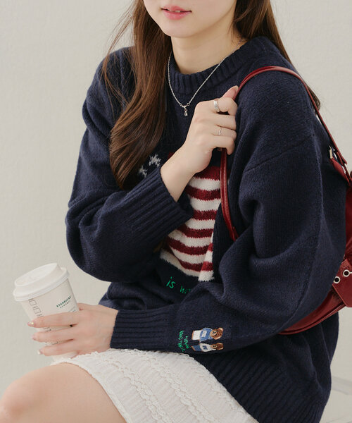 Another Branch olive des olive（アナザーブランチオリーブデオリーブ）の「イギリス＆アメリカ国旗ニット（ニット/セーター・レディース・オフホワイト/ホワイト系その他/ブルー系その他/ネイビー・FREE）」の15枚目の写真