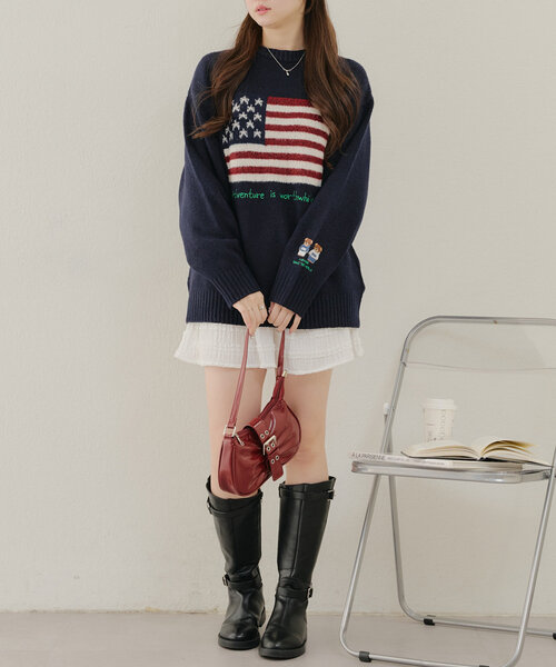 Another Branch olive des olive（アナザーブランチオリーブデオリーブ）の「イギリス＆アメリカ国旗ニット（ニット/セーター・レディース・オフホワイト/ホワイト系その他/ブルー系その他/ネイビー・FREE）」の14枚目の写真