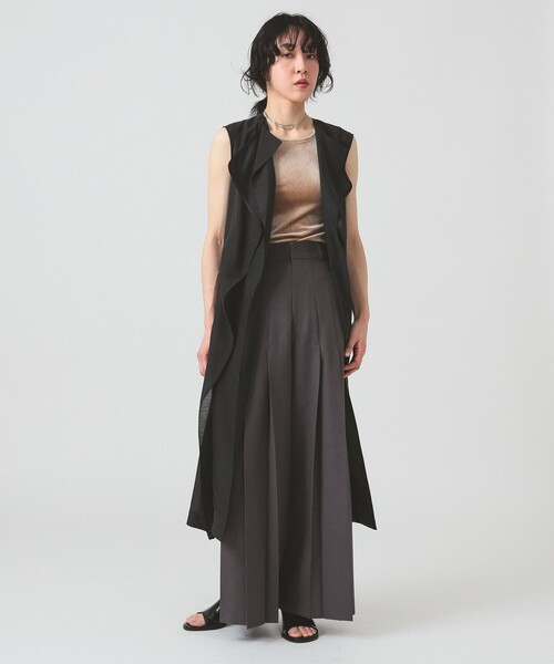 Ray BEAMS（レイビームス）の「RBS / フロントプリーツ ワイドパンツ（その他パンツ・レディース・グレー/ダークブラウン・1/0）」の7枚目の写真