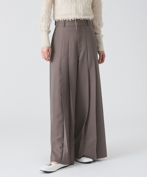 Ray BEAMS（レイビームス）の「RBS / フロントプリーツ ワイドパンツ（その他パンツ・レディース・グレー/ダークブラウン・1/0）」の12枚目の写真