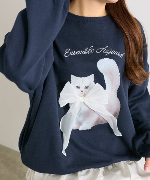 OLIVE des OLIVE（オリーブデオリーブ）の「春のスウェット（Tシャツ/カットソー・レディース・オフホワイト/ピンク/トップグレー/ネイビー・FREE）」の15枚目の写真