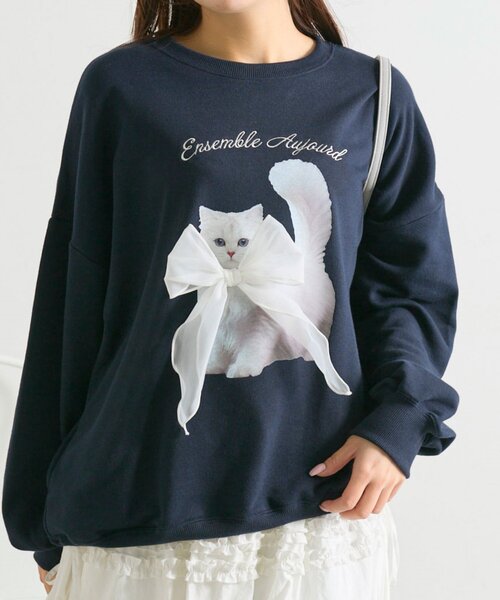 OLIVE des OLIVE（オリーブデオリーブ）の「春のスウェット（Tシャツ/カットソー・レディース・オフホワイト/ピンク/トップグレー/ネイビー・FREE）」の16枚目の写真