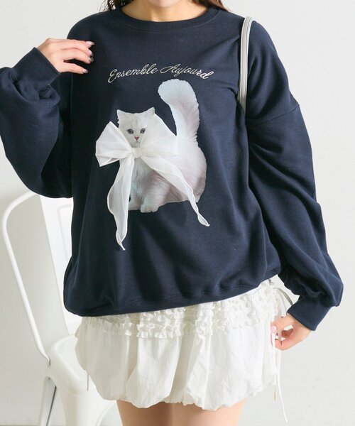 OLIVE des OLIVE（オリーブデオリーブ）の「春のスウェット（Tシャツ/カットソー・レディース・オフホワイト/ピンク/トップグレー/ネイビー・FREE）」の17枚目の写真