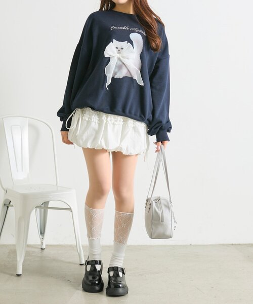 OLIVE des OLIVE（オリーブデオリーブ）の「春のスウェット（Tシャツ/カットソー・レディース・オフホワイト/ピンク/トップグレー/ネイビー・FREE）」の18枚目の写真
