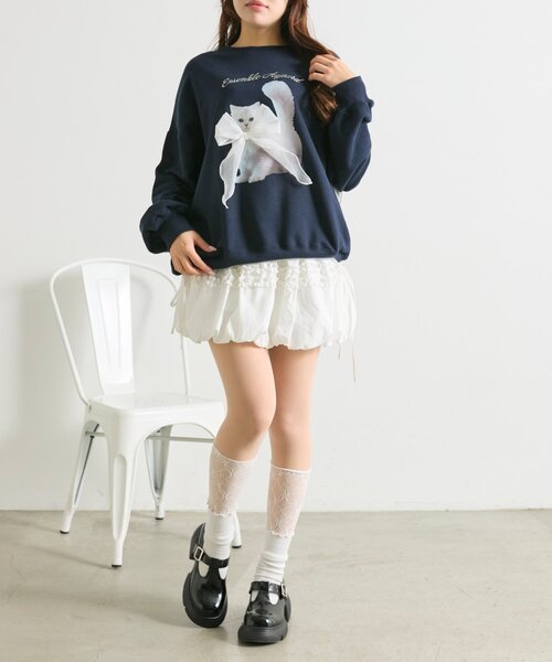 OLIVE des OLIVE（オリーブデオリーブ）の「春のスウェット（Tシャツ/カットソー・レディース・オフホワイト/ピンク/トップグレー/ネイビー・FREE）」の19枚目の写真