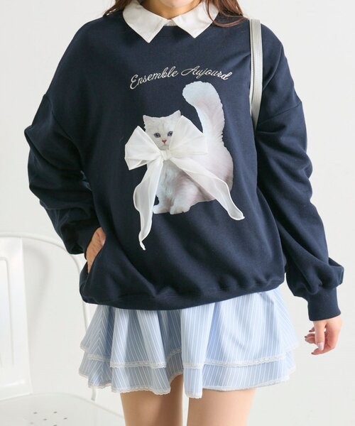 OLIVE des OLIVE（オリーブデオリーブ）の「春のスウェット（Tシャツ/カットソー・レディース・オフホワイト/ピンク/トップグレー/ネイビー・FREE）」の20枚目の写真
