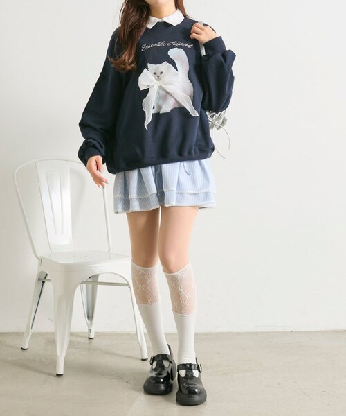OLIVE des OLIVE（オリーブデオリーブ）の「春のスウェット（Tシャツ/カットソー・レディース・オフホワイト/ピンク/トップグレー/ネイビー・FREE）」の21枚目の写真