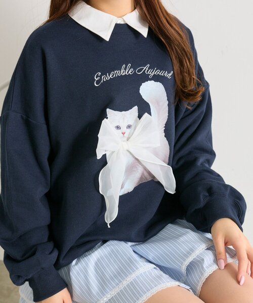 OLIVE des OLIVE（オリーブデオリーブ）の「春のスウェット（Tシャツ/カットソー・レディース・オフホワイト/ピンク/トップグレー/ネイビー・FREE）」の22枚目の写真