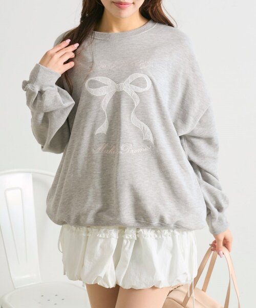 OLIVE des OLIVE（オリーブデオリーブ）の「春のスウェット（Tシャツ/カットソー・レディース・ネイビー/オフホワイト/ピンク/トップグレー・FREE）」の18枚目の写真