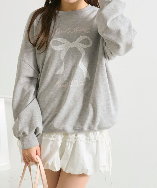 OLIVE des OLIVE（オリーブデオリーブ）の「春のスウェット（Tシャツ/カットソー・レディース・ネイビー/オフホワイト/ピンク/トップグレー・FREE）」の19枚目の写真