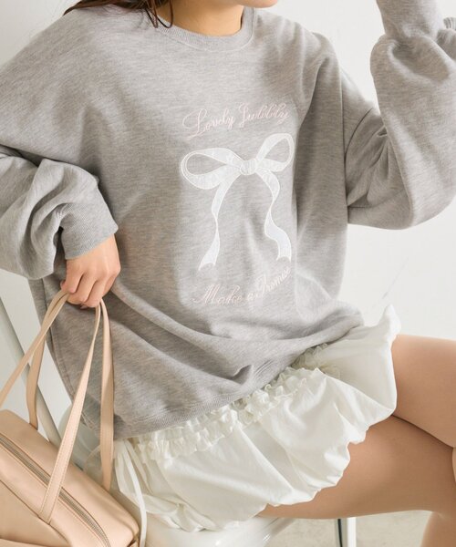 OLIVE des OLIVE（オリーブデオリーブ）の「春のスウェット（Tシャツ/カットソー・レディース・ネイビー/オフホワイト/ピンク/トップグレー・FREE）」の22枚目の写真