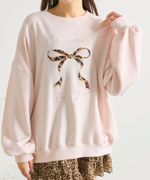 OLIVE des OLIVE（オリーブデオリーブ）の「春のスウェット（Tシャツ/カットソー・レディース・オフホワイト/ピンク/トップグレー/ネイビー・FREE）」の1枚目の写真
