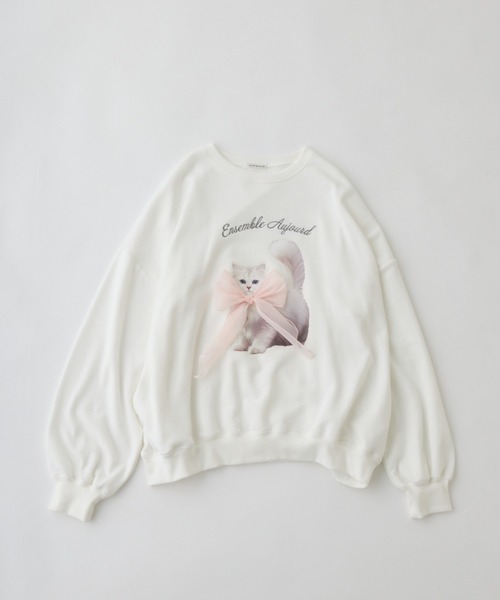 OLIVE des OLIVE（オリーブデオリーブ）の「春のスウェット（Tシャツ/カットソー・レディース・ネイビー/オフホワイト/ピンク/トップグレー・FREE）」の6枚目の写真