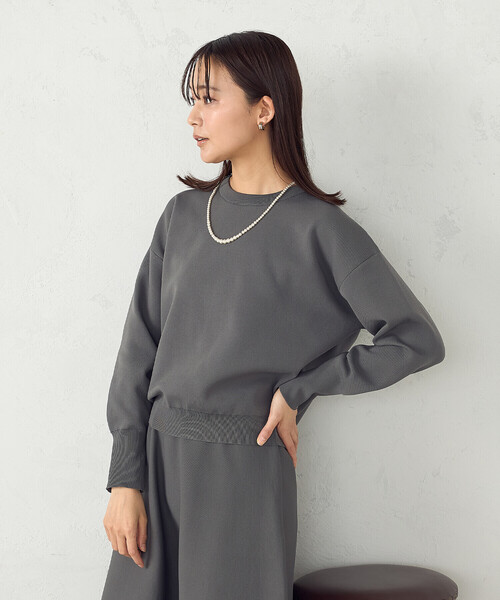 COMME CA ISM（コムサイズム）の「後ろファスナーニット / セットアップ対応（ニット/セーター・レディース・グレイッシュベージュ/チャコール・FREE）」の7枚目の写真