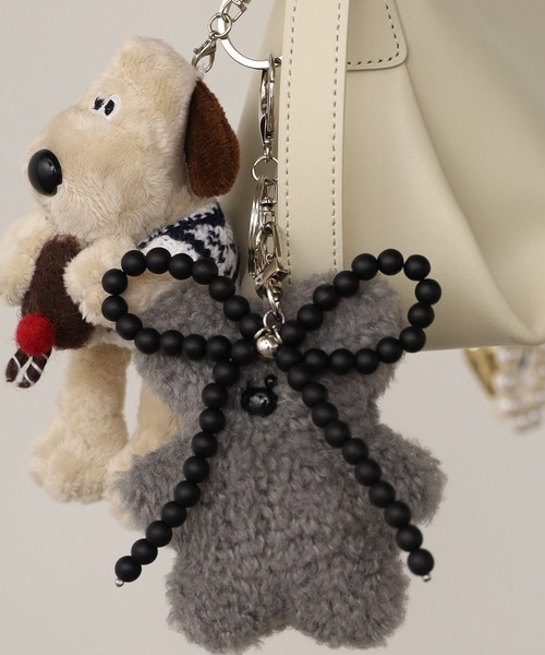 ROOPTOKYO（ループトウキョウ）の「Ribbon Charm Strap/ビーズ リボン チャーム ストラップ 夏物 夏服（キーホルダー・レディース・ブラック/シルバー/ホワイト/レッド・FREE）」の8枚目の写真