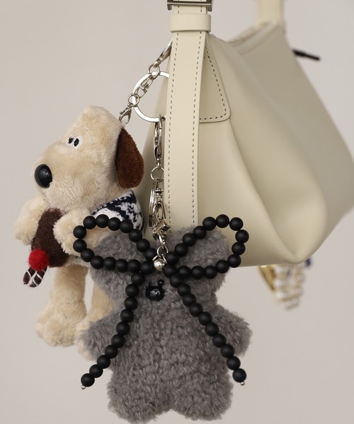 ROOPTOKYO（ループトウキョウ）の「Ribbon Charm Strap/ビーズ リボン チャーム ストラップ 夏物 夏服（キーホルダー・レディース・ブラック/シルバー/ホワイト/レッド・FREE）」の12枚目の写真