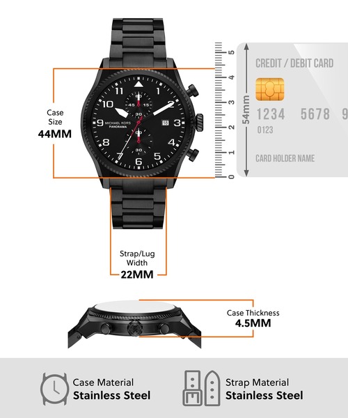 MICHAEL KORS(マイケルコース)の「マイケル・コース 腕時計 メンズ アナログ ステンレス MK9198(アナログ腕時計・メンズ・ブラック・FREE)」の7枚目の写真