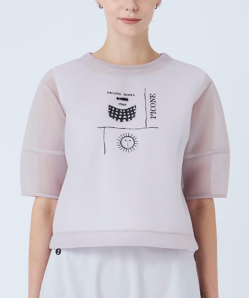STUDIO PICONE(スタジオピッコーネ)の「シアーツインセット(Tシャツ/カットソー・レディース・ブラック/ホワイト/キャメル/ベージュ・M/L/LL)」の21枚目の写真