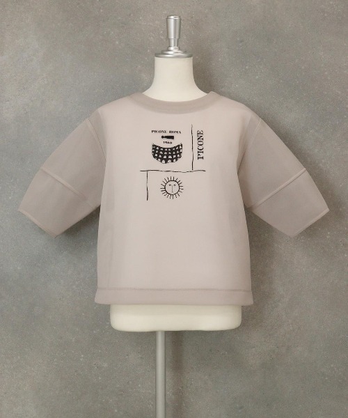 STUDIO PICONE(スタジオピッコーネ)の「シアーツインセット(Tシャツ/カットソー・レディース・ブラック/ホワイト/キャメル/ベージュ・M/L/LL)」の10枚目の写真