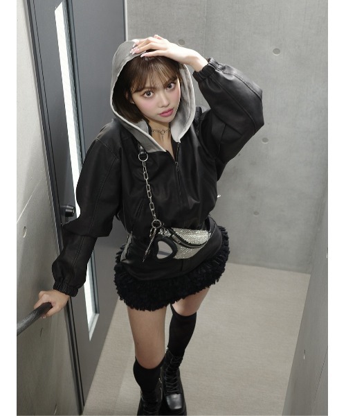 セール】ハートポケットレザーミニスカート（スカート）｜Darich