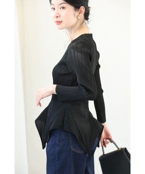 cawaii（カワイイ）の「（黒）プリーツの変形裾トップスとスカートとサッシュベルトの3点セット【set】（Tシャツ/カットソー・レディース・ブラック・FREE）」の5枚目の写真