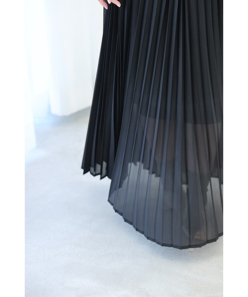 cawaii（カワイイ）の「（黒）プリーツの変形裾トップスとスカートとサッシュベルトの3点セット【set】（Tシャツ/カットソー・レディース・ブラック・FREE）」の3枚目の写真