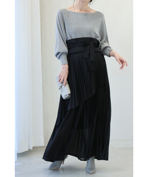 cawaii（カワイイ）の「（黒）プリーツの変形裾トップスとスカートとサッシュベルトの3点セット【set】（Tシャツ/カットソー・レディース・ブラック・FREE）」の15枚目の写真