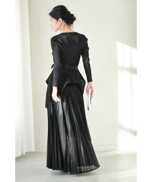 cawaii（カワイイ）の「（黒）プリーツの変形裾トップスとスカートとサッシュベルトの3点セット【set】（Tシャツ/カットソー・レディース・ブラック・FREE）」の13枚目の写真