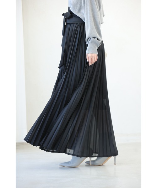 cawaii（カワイイ）の「（黒）プリーツの変形裾トップスとスカートとサッシュベルトの3点セット【set】（Tシャツ/カットソー・レディース・ブラック・FREE）」の12枚目の写真