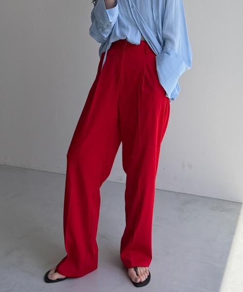 wee9s(ウィークス)の「straight slacks pants / ストレートスラックスパンツ(スラックス・レディース・レッド/ピンク・FREE)」の10枚目の写真
