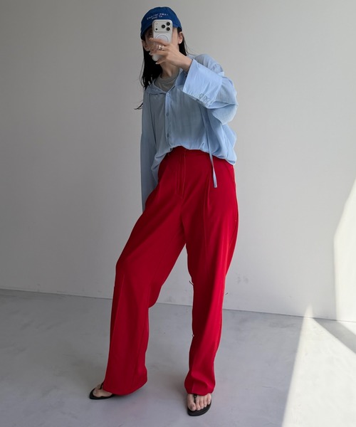 wee9s(ウィークス)の「straight slacks pants / ストレートスラックスパンツ(スラックス・レディース・レッド/ピンク・FREE)」の9枚目の写真