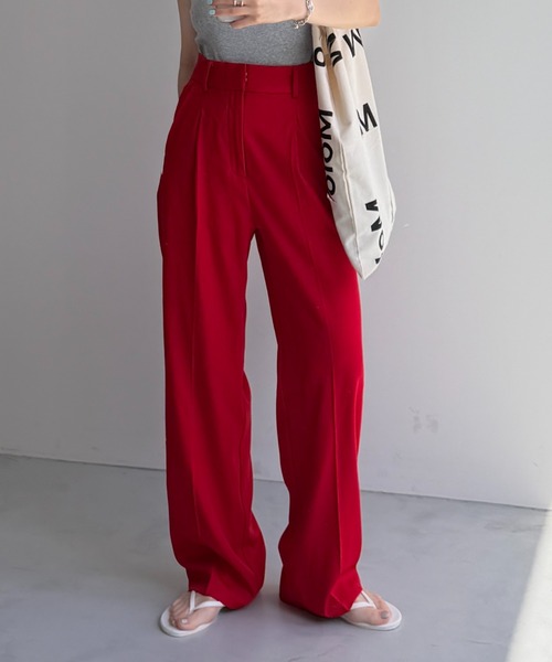wee9s(ウィークス)の「straight slacks pants / ストレートスラックスパンツ(スラックス・レディース・レッド/ピンク・FREE)」の6枚目の写真