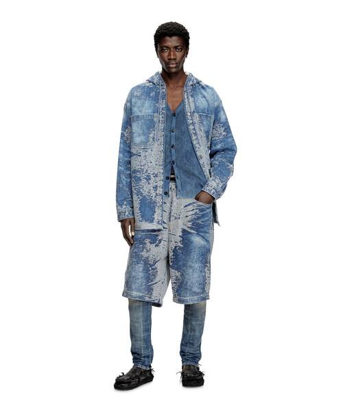 【関税込み】Diesel ブルー D-Dewnys-Hood-S デニム フーディ Dieselのブルー D-Dewnys-Hood-S デニム フーディがセール中