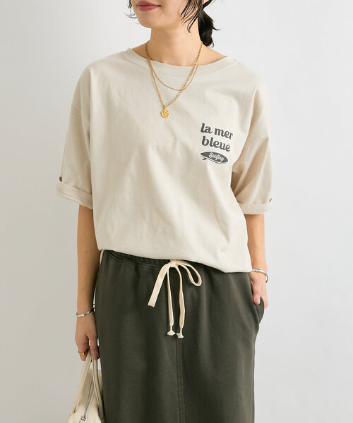RIVE DROITE（リヴドロワ）の「【大人カジュアルに】SURF LOGO Tシャツ（Tシャツ/カットソー・レディース・ホワイト/ブルー/ベージュ・FREE）」の12枚目の写真