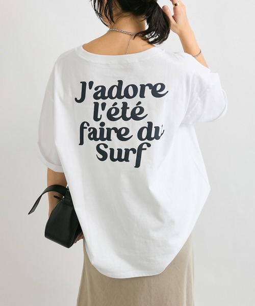 RIVE DROITE（リヴドロワ）の「【大人カジュアルに】SURF LOGO Tシャツ（Tシャツ/カットソー・レディース・ホワイト/ブルー/ベージュ・FREE）」の2枚目の写真