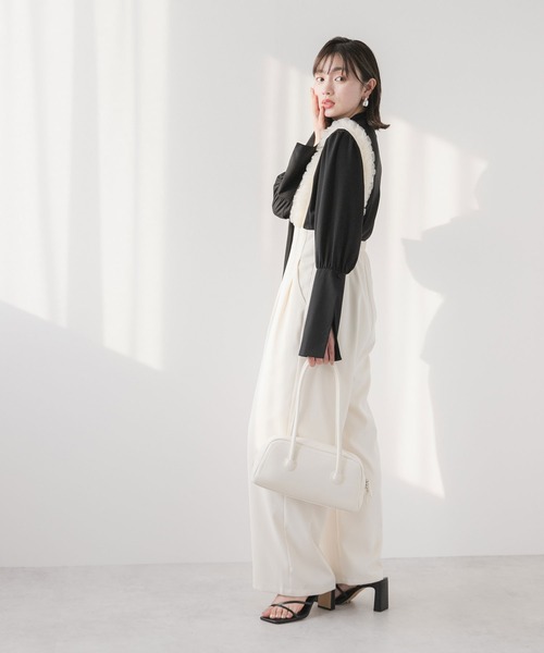 rectangle(レクタングル)の「ロングハンドルスクエアボストンバッグ(ボストンバッグ・レディース・ブラック/ブラウン/ホワイト・FREE)」の10枚目の写真