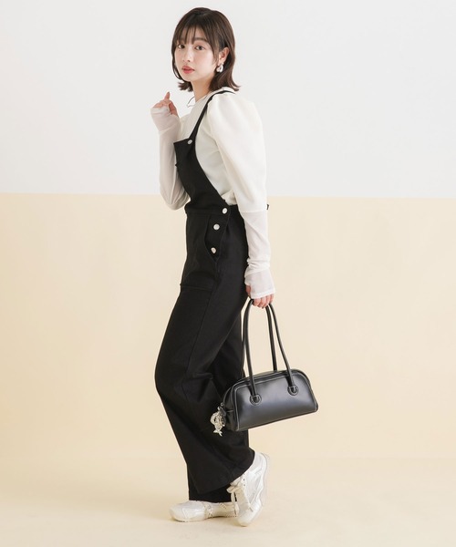 rectangle(レクタングル)の「ロングハンドルスクエアボストンバッグ(ボストンバッグ・レディース・ブラック/ブラウン/ホワイト・FREE)」の12枚目の写真