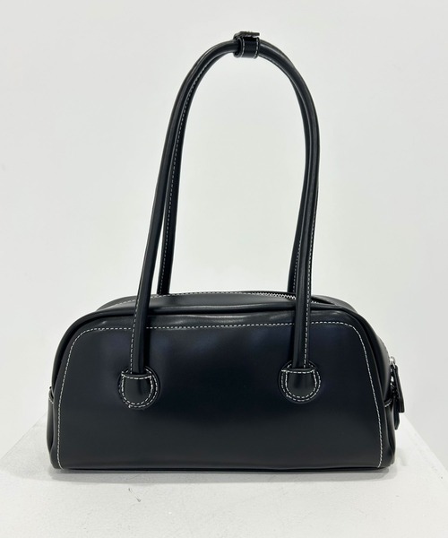 rectangle(レクタングル)の「ロングハンドルスクエアボストンバッグ(ボストンバッグ・レディース・ブラック/ブラウン/ホワイト・FREE)」の17枚目の写真