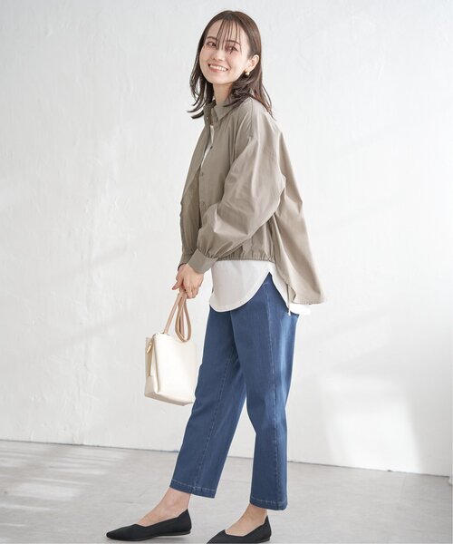 ikka(イッカ)の「ドロストロングテールシャツ(シャツ/ブラウス・レディース・ブルー/オフホワイト/モカ・L/M/S)」の9枚目の写真