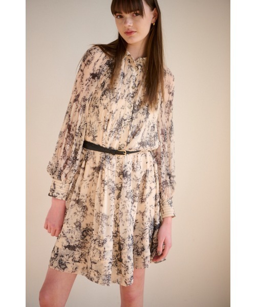 Estella.K(エステラケー)の「Merida Floral Belted Dress プリーツミニマムドレス(ワンピース・レディース・オレンジ系/ホワイト×イエロー/アイボリー系・FREE)」の11枚目の写真