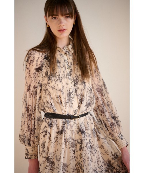 Estella.K(エステラケー)の「Merida Floral Belted Dress プリーツミニマムドレス(ワンピース・レディース・オレンジ系/ホワイト×イエロー/アイボリー系・FREE)」の15枚目の写真