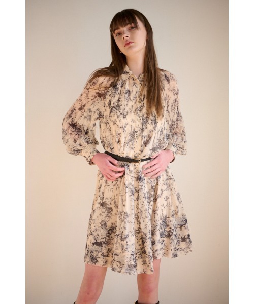 Estella.K（エステラケー）の「Merida Floral Belted Dress　プリーツミニマムドレス（ワンピース・レディース・オレンジ系/ホワイト×イエロー/アイボリー系・FREE）」の22枚目の写真