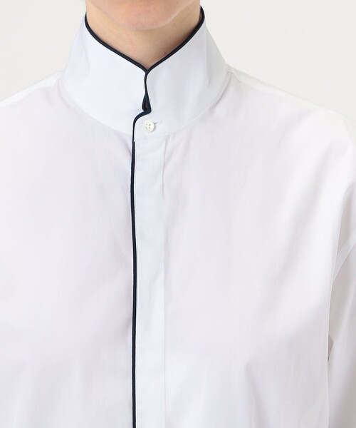 【BOURRIENNE PARIS X】コットンオフィサーカラーシャツ XXXL BOURRIENNE EQUIPAGE コットン ハイカラ―シャツ（シャツ/ブラウス