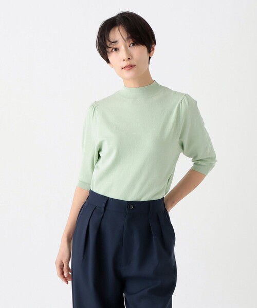 Afternoon Tea(アフタヌーンティー)の「100回洗える五分袖プルオーバー(Tシャツ/カットソー・レディース・ピンク/ライトグリーン/ライトブルー/オフホワイト・MEDIUM)」の1枚目の写真