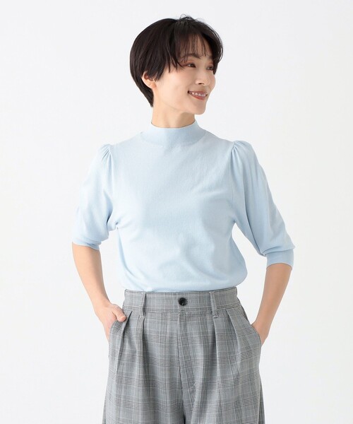 Afternoon Tea(アフタヌーンティー)の「100回洗える五分袖プルオーバー(Tシャツ/カットソー・レディース・ピンク/ライトグリーン/ライトブルー/オフホワイト・MEDIUM)」の3枚目の写真